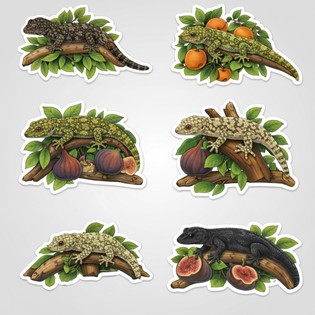 EURYDACTYLODES GECKO STICKER COLLECTION NO:1