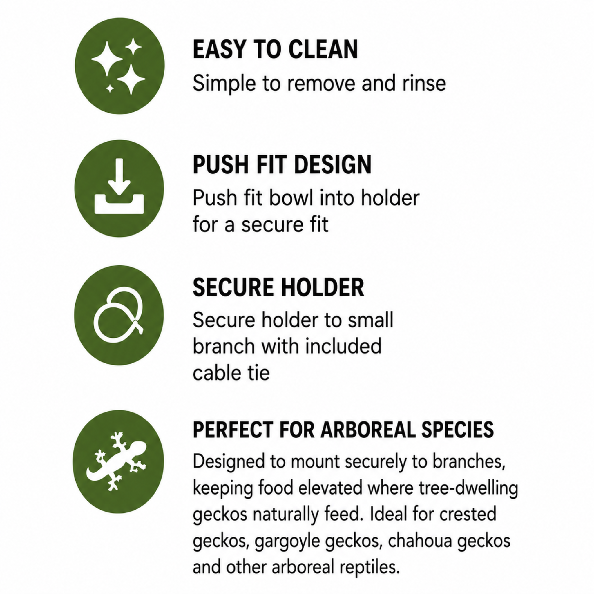 MEDIUM FEEDING BOWL - PUSH FIT - BRANCH MOUNTED
