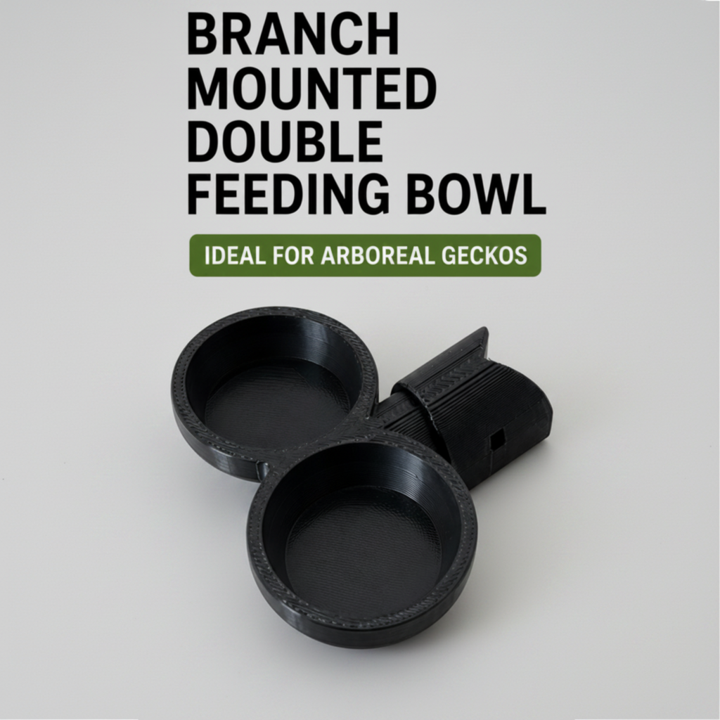 MEDIUM DOUBLE FEEDING BOWL PUSH-FIT - BRANCH MOUNTED