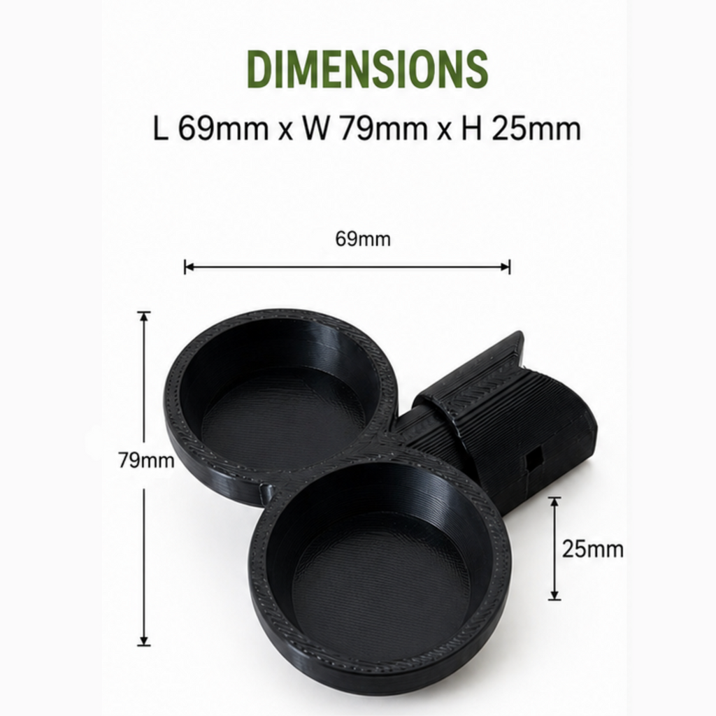 MEDIUM DOUBLE FEEDING BOWL PUSH-FIT - BRANCH MOUNTED