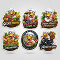 Gecko Pantry Die Cut Stickers x6