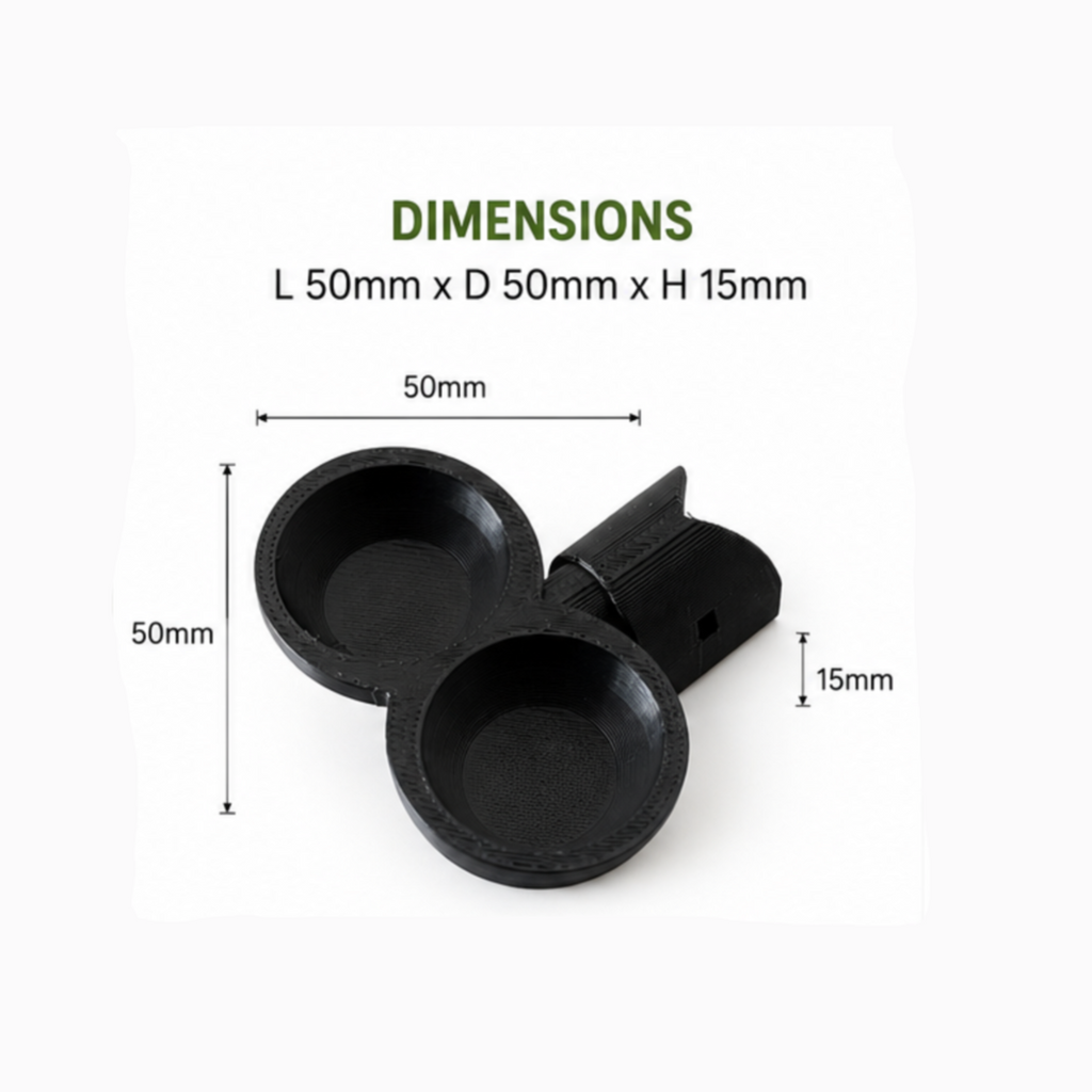 GECKO MICRO DUAL FEEDING BOWL WITH BRANCH FIXTURE