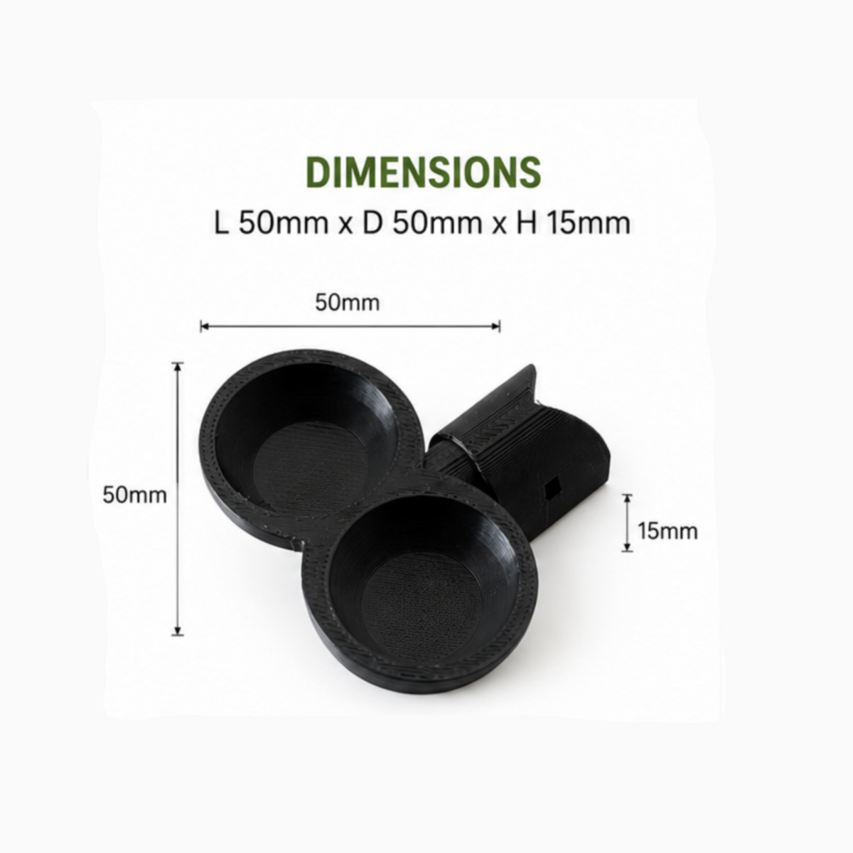 GECKO MICRO DUAL FEEDING BOWL WITH BRANCH FIXTURE