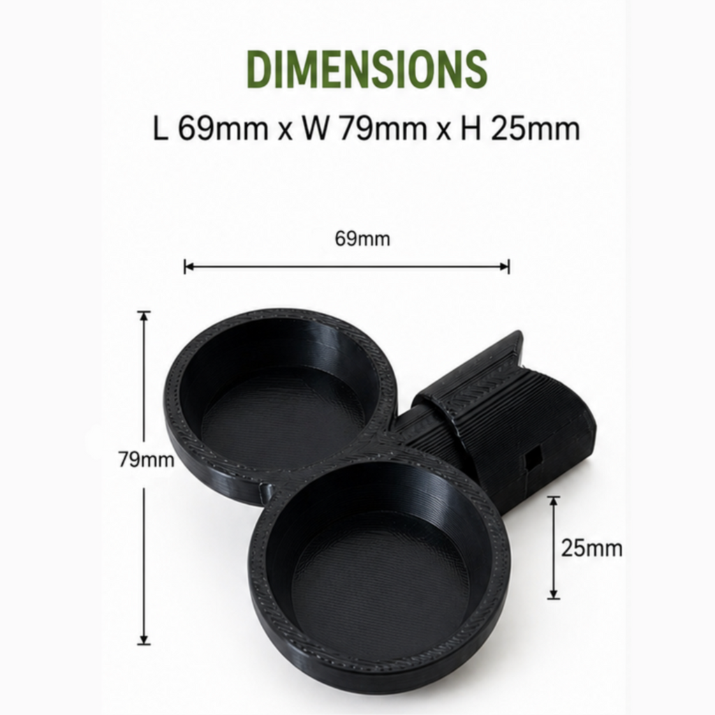 MEDIUM MAGNETIC DOUBLE FEEDING BOWL - BRANCH MOUNTED