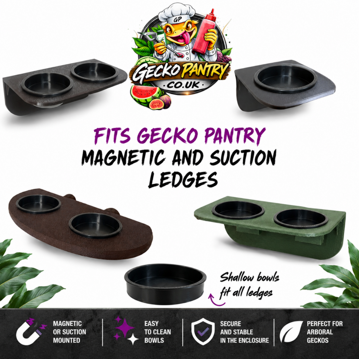 REUSABLE SHALLOW GECKO FEEDING BOWL
